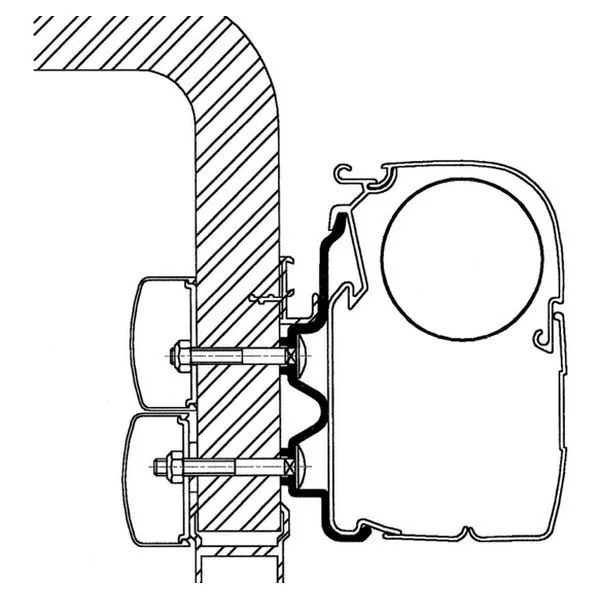 Thule Adapter Hymer Exsis / Hymer Camp Bis Baujahr 2011, Länge 3 M