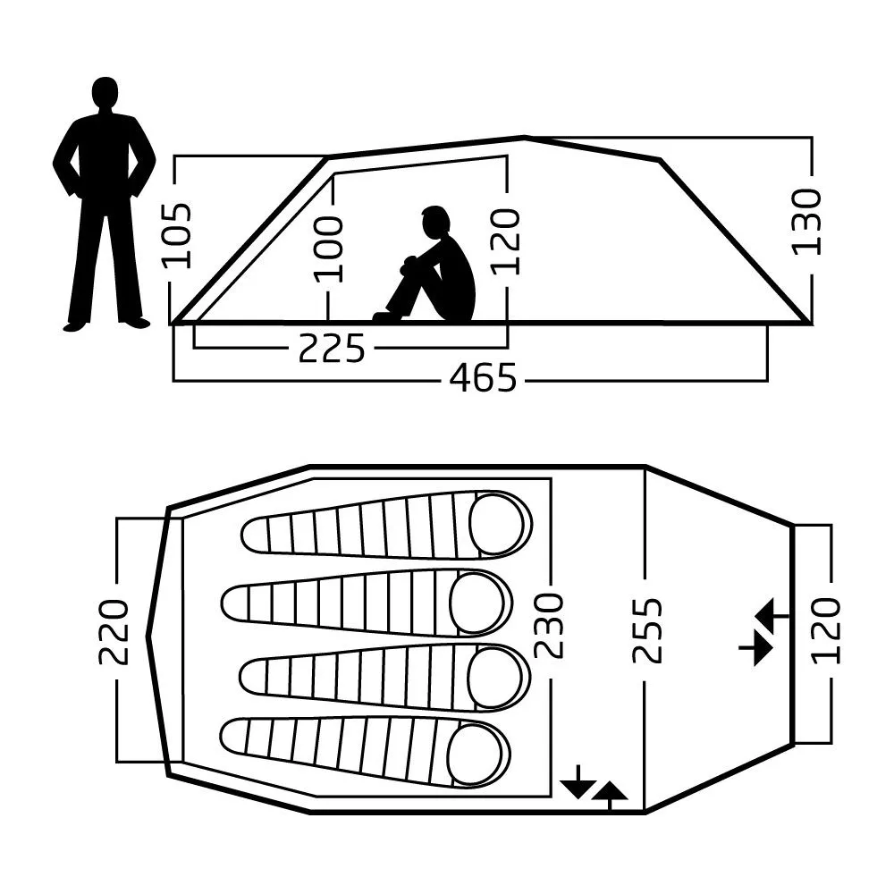 Outdoorzelt Nordisk Oppland 4 PU – Bild 2