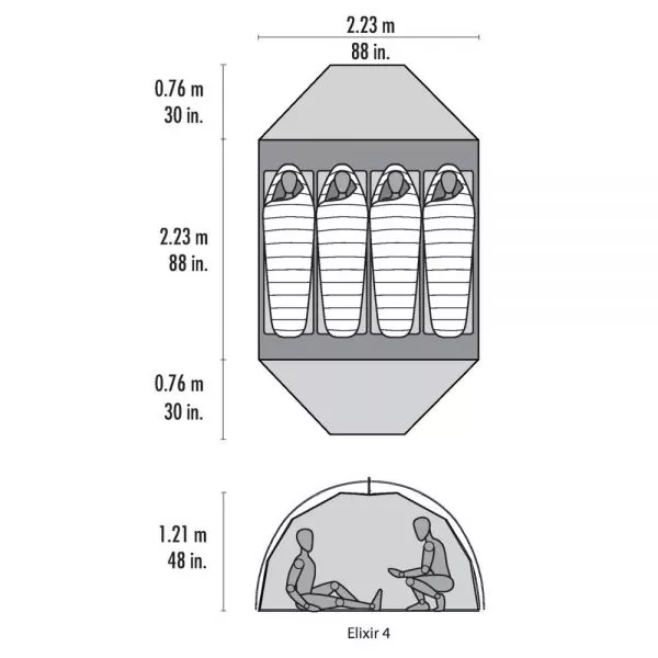Trekkingzelt MSR Elixir 4, Grau – Bild 2