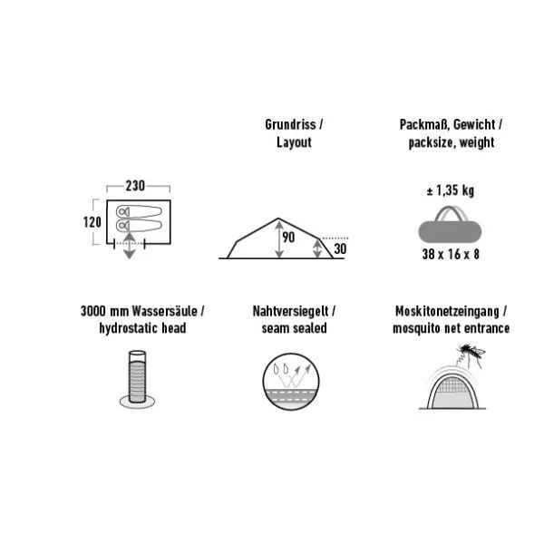 Ultraleichtes Trekkingzelt High Peak Siskin 2.0 LW – Bild 2