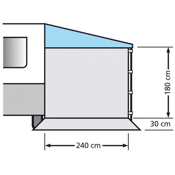 Universal Seitenwand Eurotrail Side Wall Ohne Fenster, 240 Cm â Bild 2
